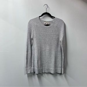 LOFT Grey Knit Criss Cross Splitback Sweater Women's S
